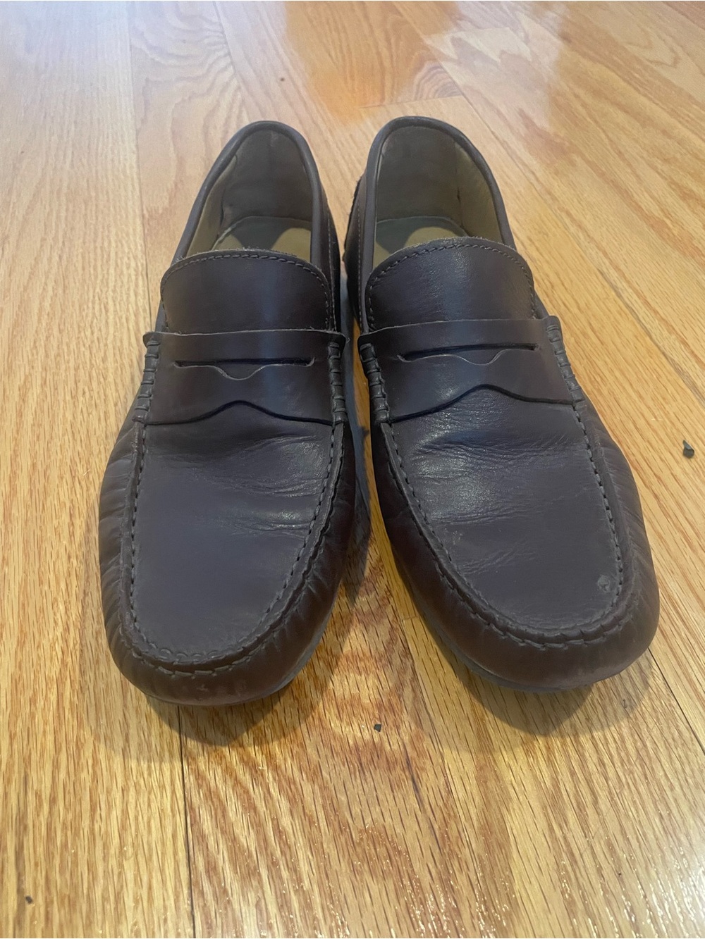 Men's Penny Loafers in Dark Brown Leather - Slip-On Comfort